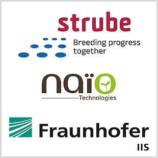 Logos aller Kooperationspartner: Strube D & S GmbH, NAÏO-Technologies und Fraunhofer Entwicklungszentrum Röntgentechnik EZRT.