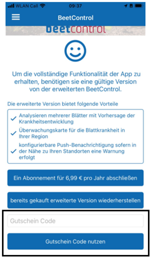 Screenshot Iphone BeetControl App