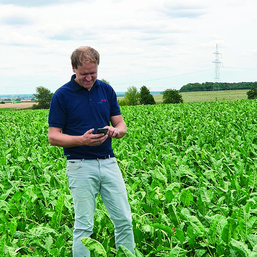 farmer with mobile phone