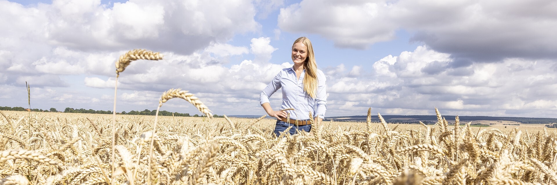 Farmer in wheat field from Strube