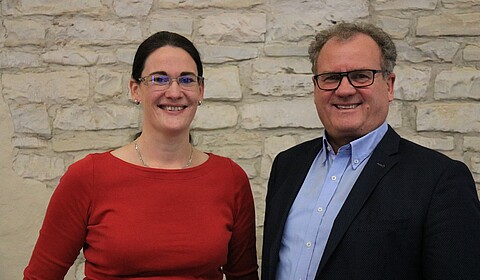 Kim Jana Dudenbostel (new Head of Sales for Central Europe, Strube D&S GmbH) and retiring Dr Thomas Engels. (©Strube D&S GmbH)